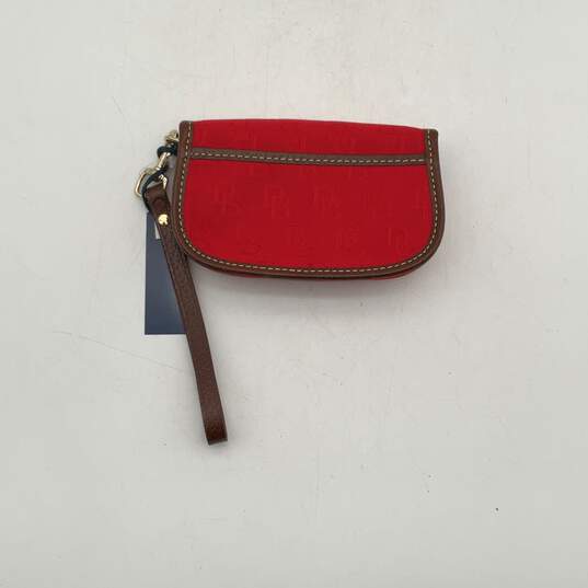 NWT Dooney & Bourke Womens Red Brown Inner Zip Pocket Clutch Wristlet Wallet image number 2