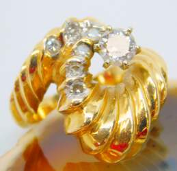 14K Yellow Gold 0.74 CTTW Diamond Artisan Ring 10.2g