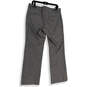 Womens Gray Flat Front Adjustable Waist Straight Leg Dress Pants Size 12 P image number 2