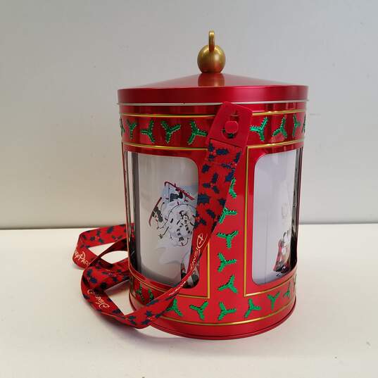 Disney Parks Holiday Christmas Mickey & Friends Musical Tin Popcorn Bucket image number 4
