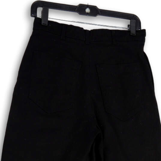 Womens Black Flat Front Stretch Pockets Tapered Leg Ankle Pants Size Small image number 4