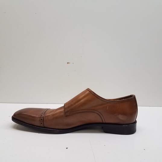 Mercanti Fiorentini Italy Brown Leather Monk Buckle Loafers Shoes Men's Size 10.5 M image number 2