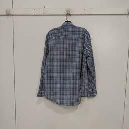 Mens Purple Blue Check Cotton Collared Long Sleeve Button Up Shirt Size XL alternative image