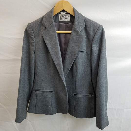 Nordstrom Point of View Women's Gray Wool Suit Jacket Size 6 image number 1