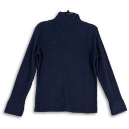 Mens Blue Mock Neck Long Sleeve Quarter Zip Pullover Sweater Size Small alternative image