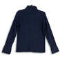 Mens Blue Mock Neck Long Sleeve Quarter Zip Pullover Sweater Size Small image number 2