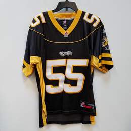 Mens Black Hamilton Tiger Cats Baggs #55 Football CFL Pullover Jersey Size S