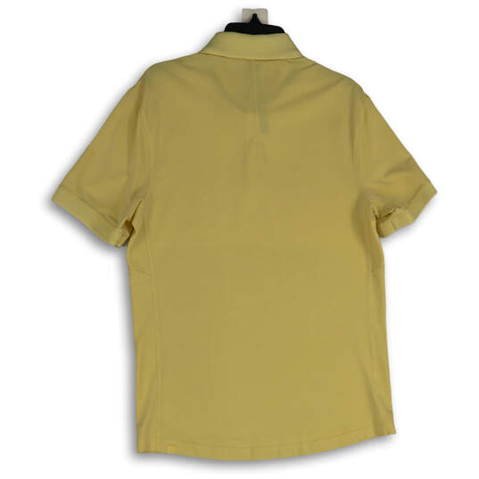 Mens Yellow Spread Collar Short Sleeve Polo Shirt Size Large image number 3