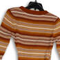 Womens Multicolor Striped Long Sleeve Button Front Sweater Dress Size Large image number 4