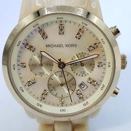 Michael Kors 42mm Gold Tone Case MOP Dial Chronograph Quartz Watch