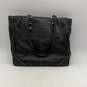 Coach Womens Black Leather Double Strap Inner Pocket Zipper Tote Bag Purse image number 1
