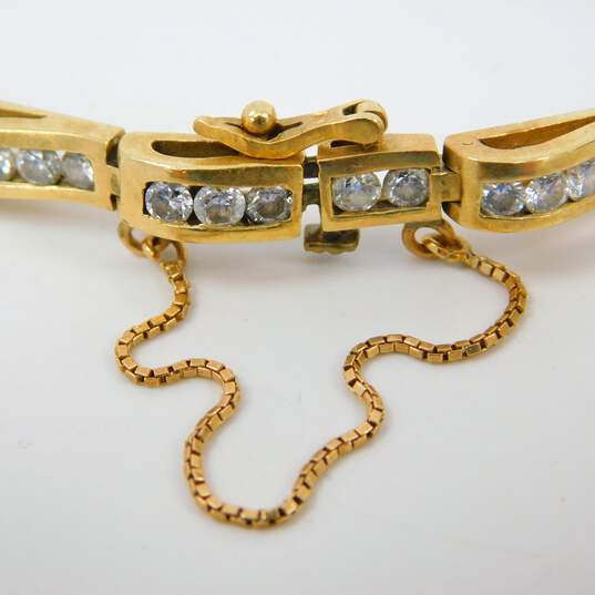 14K Yellow Gold Channel Set 3.60CTTW Diamond Wave Tennis Bracelet 16.1g image number 5