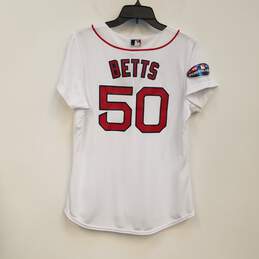 NWT Mens White Red Boston Red Sox Mookie Betts #50 Baseball-MLB Jersey Sz L alternative image