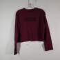 Womens Regular Fit Crew Neck Long Sleeve Pullover Crop Top Size Medium image number 1