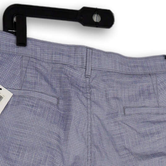 NWT Mens Gray Plaid Slash Pockets Flat Front Chino Shorts Size 38 image number 4