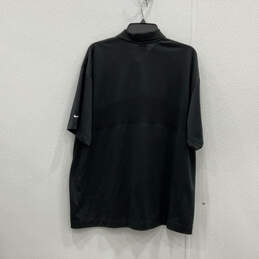 Mens Black Short Sleeve Spread Collar Regular Fit Button Polo Shirt Size XL alternative image
