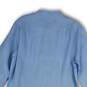 NWT Mens Blue Band Collar Long Sleeve Slim Fit Button-Up Shirt Size M image number 4