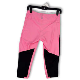 Womens Pink Black Flat Front Elastic Waist Pull-On Cropped Leggings Size M alternative image