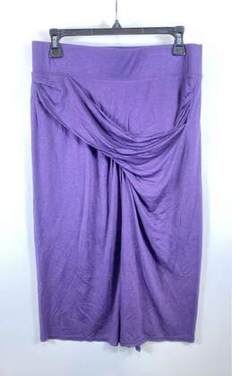 Helmut Lang Women Purple Drape Midi Skirt M