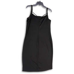 NWT Womens Black Silver Studded Sequins Knee Length Sheath Dress Size 14/16 alternative image