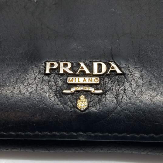 Prada Black Womens Love Hearts Vitello Move Leather Snap - A&V Pawn