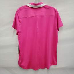 NWT Belyn Key WM's Birdie Cap Sleeve Hot Pink Half Zip Blouse Top Size L alternative image