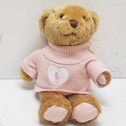 Ralph Lauren Romance Brown Teddy Bear 15 Inch Plush Pink Sweater