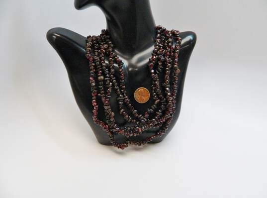 Artisan Polished Nugget Bead Garnet Necklaces 188.8g image number 4