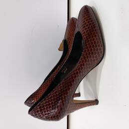 J. Renee Women's Red/Brown Snake Skin Heels Size 8.5M