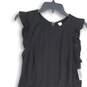 NWT Womens Black Short Sleeve Round Neck Back Zip A-Line Dress Size M image number 3
