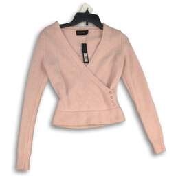NWT The Limited Womens Light Pink Long Sleeve V-Neck Pullover Sweater Size XS