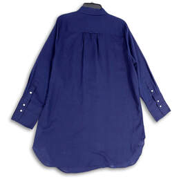 NWT Womens Blue Pointed Collar Long Sleeve Button-Up Shirt Size XXL alternative image