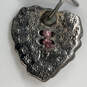 Designer Betsey Johnson Silver-Tone Crystal Heart Shaped Stud Earrings image number 3