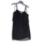 Womens Black Pleated Sleeveless Spaghetti Strap Tiered Mini Dress Size S image number 1
