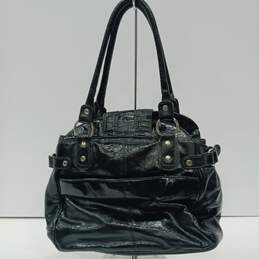 London Fog Black Patent Leather Audrey Handbag alternative image
