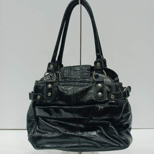 London Fog Black Patent Leather Audrey Handbag image number 2