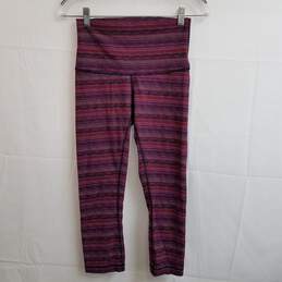 Lululemon magenta stripe activewear yoga pants 6