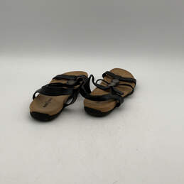 Womens Meryl Black Leather Embellished Open Toe Strappy Sandals Size 10 alternative image