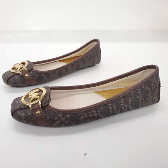 Michael Kors Women's Brown Coated Canvas Monogram Flats Size 6.5 image number 2