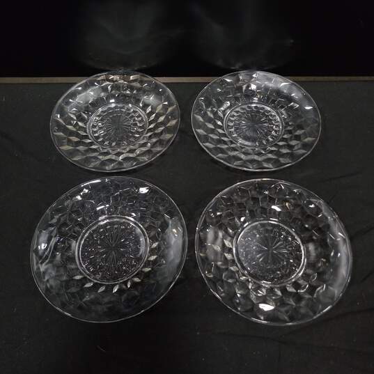 Bundle of 4 Clear Glass Plates w/6 Matching Clear Glass Cups image number 3