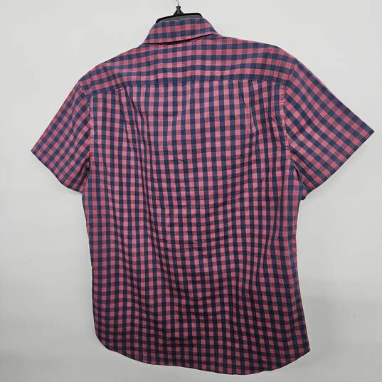Red Blue Plaid Short Sleeve Button Up Shirt image number 2