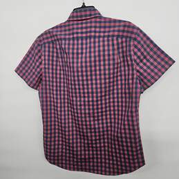Red Blue Plaid Short Sleeve Button Up Shirt alternative image