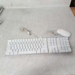 Apple A1048 white USB wired keyboard with A1152 mouse - Untested