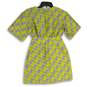 NWT Womens Green Short Sleeve Round Neck Back Zip Fit & Flare Dress Size 0 image number 2