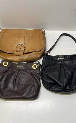 Coach Assorted Lot of 3 Leather Bags Multicolor