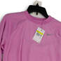 Womens Pink Fleece Dri-Fit Thumb Hole Long Sleeve Activewear T-Shirt Size S image number 1