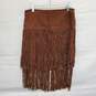 WOMEN'S STETSON BROWN SUEDE FRINGED SKIRT SIZE 10 NWT image number 2
