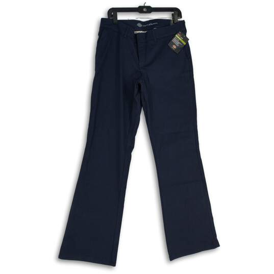 NWT Dickies Womens Navy Blue Twill Flex Slim-Fit Bootcut Leg Chino Pants 10L image number 1