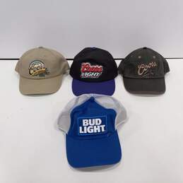 Bundle of 4 Assorted Men's Coors & Bud Light Adjustable Caps