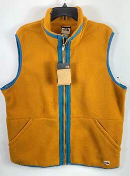 The North Face Men Orange Fleece Vest Jacket XL
